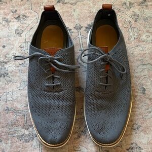Cole Haan Men’s Gray Knit Sneakers with Brown Leather Accents